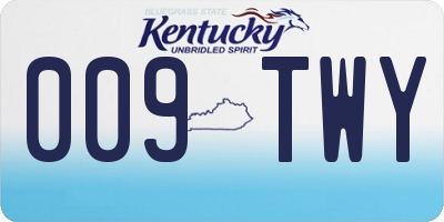 KY license plate 009TWY
