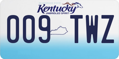 KY license plate 009TWZ