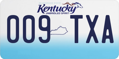 KY license plate 009TXA