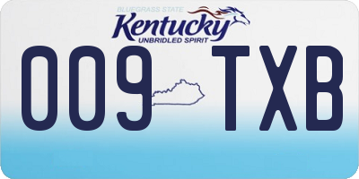 KY license plate 009TXB