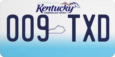 KY license plate 009TXD