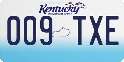 KY license plate 009TXE