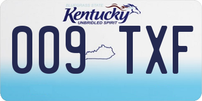 KY license plate 009TXF