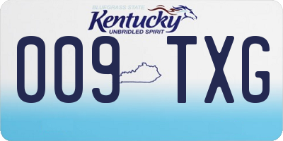 KY license plate 009TXG