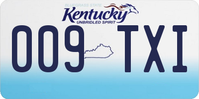 KY license plate 009TXI