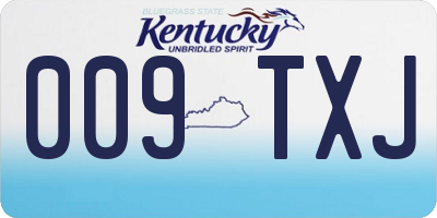 KY license plate 009TXJ