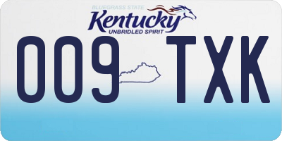 KY license plate 009TXK