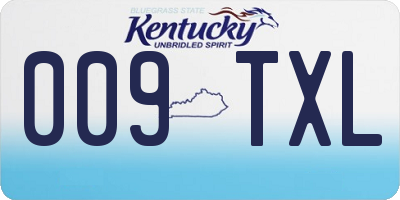 KY license plate 009TXL