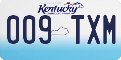 KY license plate 009TXM