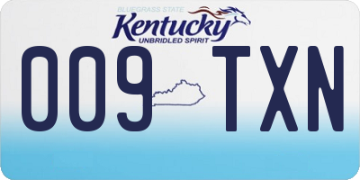 KY license plate 009TXN