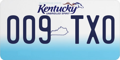 KY license plate 009TXO