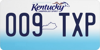 KY license plate 009TXP