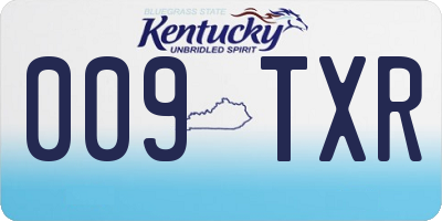 KY license plate 009TXR