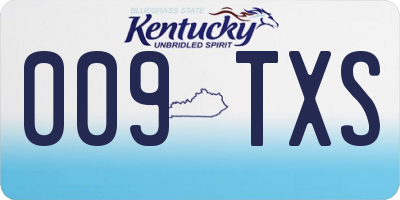 KY license plate 009TXS