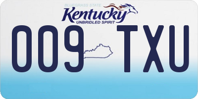 KY license plate 009TXU