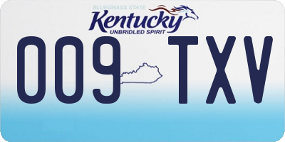 KY license plate 009TXV