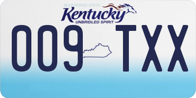 KY license plate 009TXX