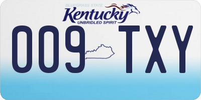 KY license plate 009TXY