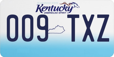 KY license plate 009TXZ