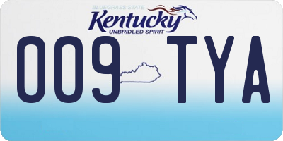 KY license plate 009TYA