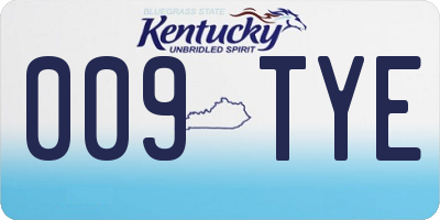 KY license plate 009TYE