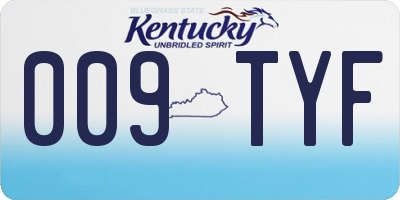 KY license plate 009TYF