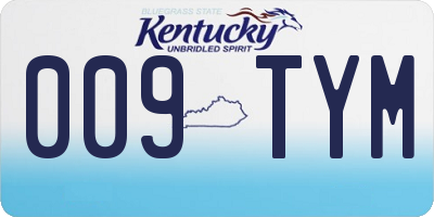 KY license plate 009TYM