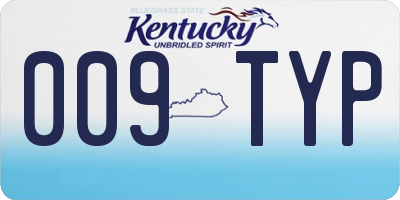 KY license plate 009TYP