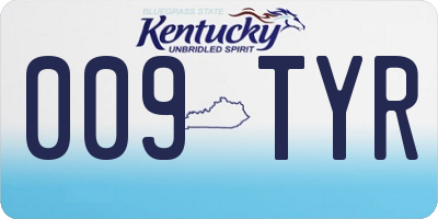 KY license plate 009TYR