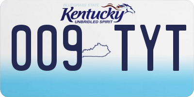 KY license plate 009TYT