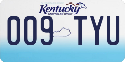 KY license plate 009TYU