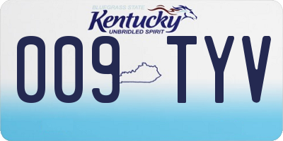 KY license plate 009TYV