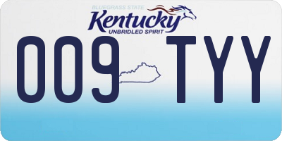 KY license plate 009TYY