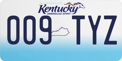 KY license plate 009TYZ
