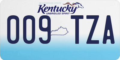 KY license plate 009TZA