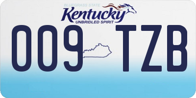 KY license plate 009TZB
