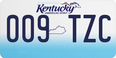 KY license plate 009TZC