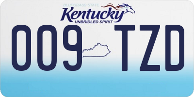 KY license plate 009TZD
