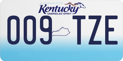 KY license plate 009TZE