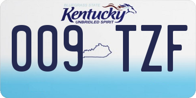 KY license plate 009TZF