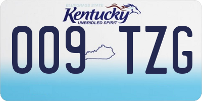 KY license plate 009TZG