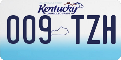 KY license plate 009TZH