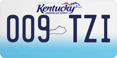 KY license plate 009TZI