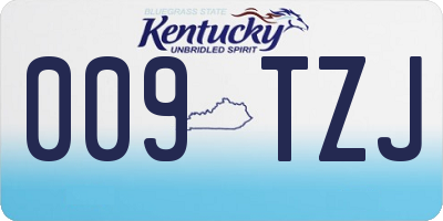 KY license plate 009TZJ