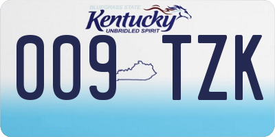 KY license plate 009TZK