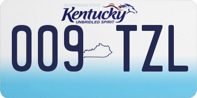 KY license plate 009TZL