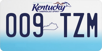 KY license plate 009TZM