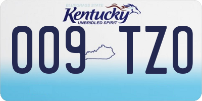 KY license plate 009TZO