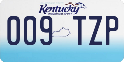 KY license plate 009TZP