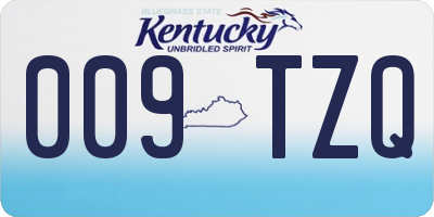 KY license plate 009TZQ